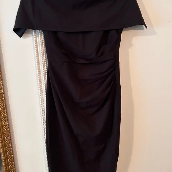 Vince Camuto Off-Shoulder Black Midi Dress - Picture 3 of 5